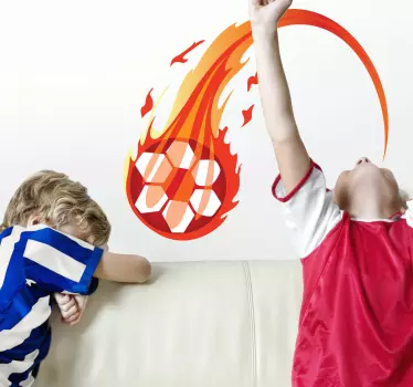 Naklejka dekoracyjna płonąca piłka - TenStickers