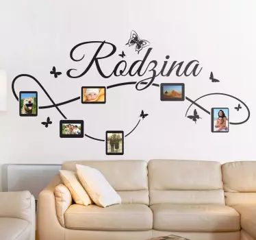 Naklejka na ścianę do salonu rodzina ze zdjęciami - TenStickers