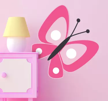 Naklejka dekoracyjna różowy motyl - TenStickers