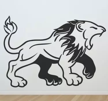 Naklejka dekoracyjna ryczący średniowieczny lew - TenStickers