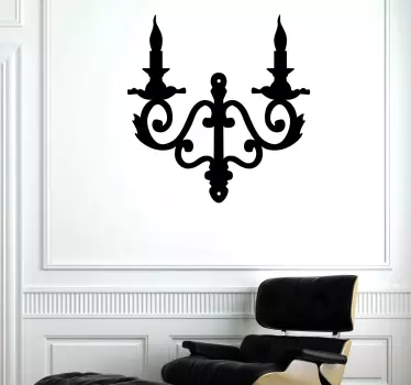 Naklejka dekoracyjna świecznik na ścianę - TenStickers