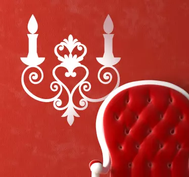 Naklejka na ścianę do salonu świecznik - TenStickers