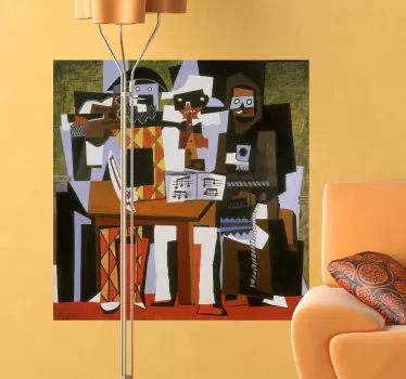 Naklejka dekoracyjna Trzej Muzykanci Picasso - TenStickers