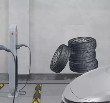 Naklejka dekoracyjna ułożone w stos opony - TenStickers