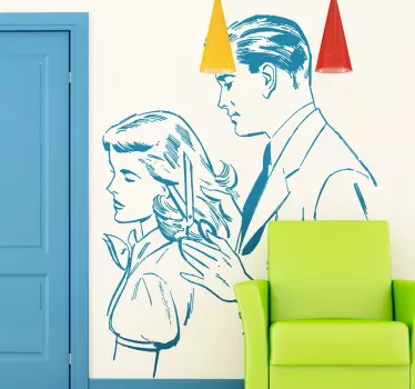 Naklejka dekoracyjna vintage fryzjer - TenStickers