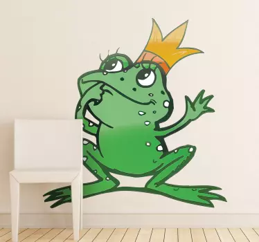 Naklejka dekoracyjna żaba z koroną - TenStickers