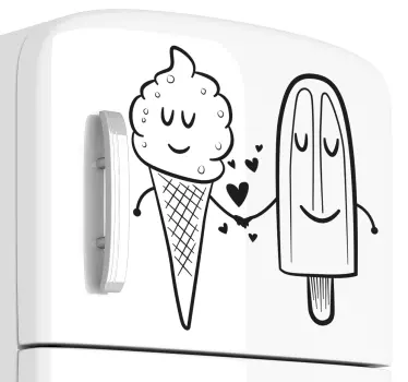 Naklejka dekoracyjna zakochane lody - TenStickers