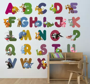 Naklejka literki abecadło zwierzęta - TenStickers