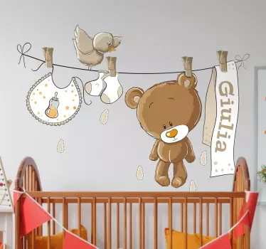 Naklejka dla dzieci brązowy miś - TenStickers