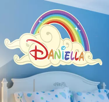 Naklejka na ścianę dla dzieci tęcza i imię - TenStickers