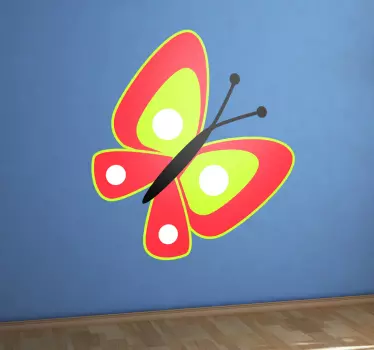 Naklejka dla dzieci czerwony motyl - TenStickers