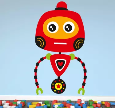 Naklejka dla dzieci czerwony robot - TenStickers