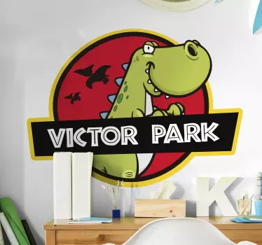 Naklejka dla dzieci dinozaur z imieniem Twojego dziecka - TenStickers