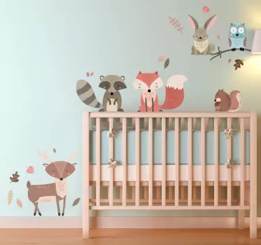 Naklejka dla dzieci - Leśne zwierzęta - TenStickers
