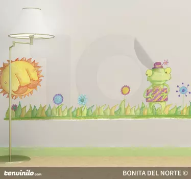 Naklejka dla dzieci Pan Żaba na łące - TenStickers