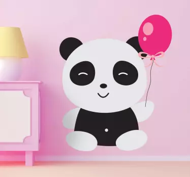 Naklejka dla dzieci panda z balonem - TenStickers