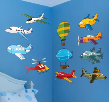 Naklejka dla dzieci samoloty - TenStickers