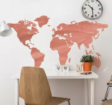 Naklejka na ścianę mapa świata świat kontynenty - TenStickers