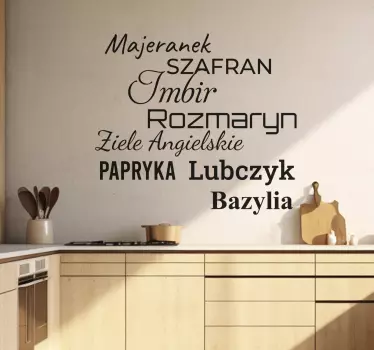 Naklejka na ścianę do kuchni różne przyprawy - TenStickers
