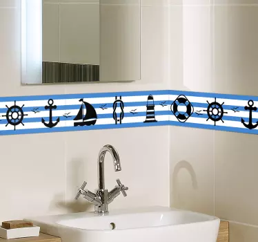 Naklejka do łazienki morskie motywy - TenStickers