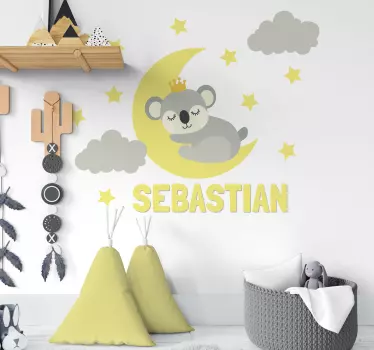 Naklejka do pokoju dziecięcego śpiący król koala - TenStickers