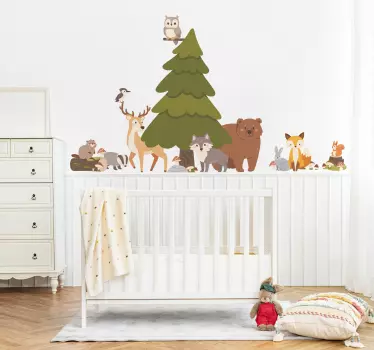 Naklejka na ścianę dla dzieci z zwierzęta leśne - TenStickers