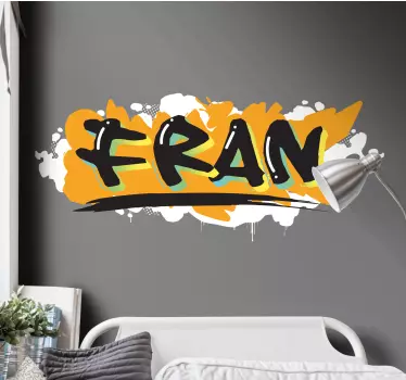 naklejka do pokoju nastolatka pomarańczowe graffiti - TenStickers