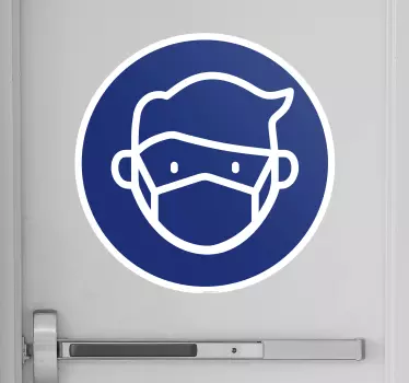 Naklejka do sklepu obowiązkowa maseczka - TenStickers