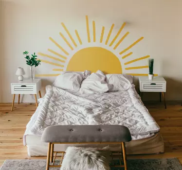 Naklejka do sypialni nad łóżko Minimalistyczne słońce - TenStickers