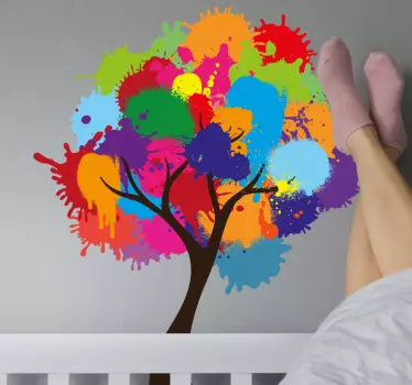 Naklejka drzewo na ścianę Kolory powitalny drzewa - TenStickers