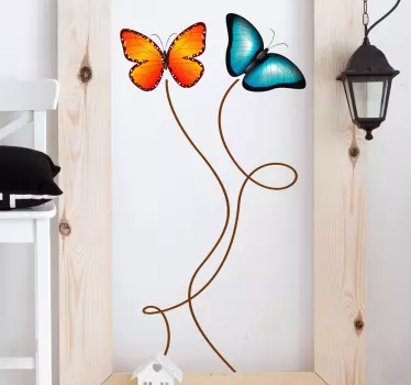 Naklejka - Dwa Motyle - TenStickers