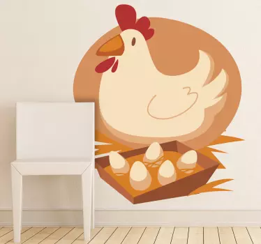 Naklejka dziecięca kura i jajka - TenStickers