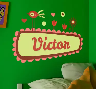 Naklejka na ścianę dla dzieci rysunek twoje imie - TenStickers