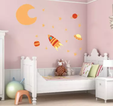 Naklejka na ścianę dla dzieci wszechświat - TenStickers