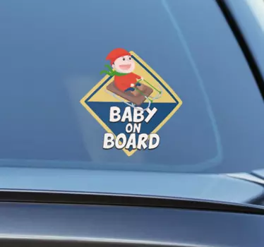 Naklejka dziecko w aucie sanki - TenStickers