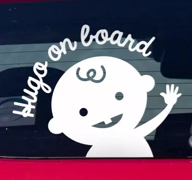 Naklejka dziecko w aucie z imieniem - TenStickers