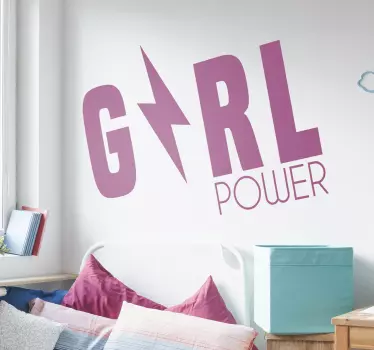Naklejka dziewczęca z tekstem motywacyjnym Girl Power - TenStickers