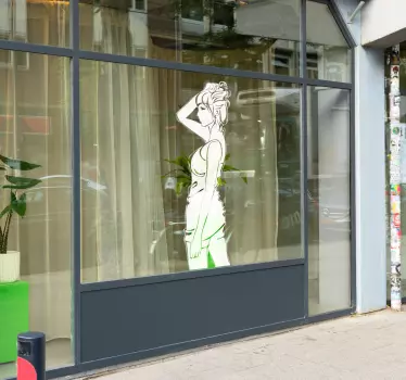 Naklejka dziewczyna trzymająca włosy - TenStickers