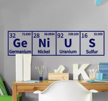 Naklejka edukacyjna pierwiastki Genius - TenStickers
