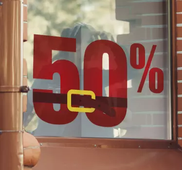 Naklejka świąteczna na witrynę sklepową wyprzedaż 50% - TenStickers