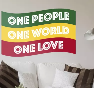 Naklejka flaga rasta one - TenStickers
