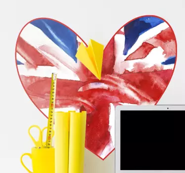 Naklejka ścienna Flaga brytyjska serce - TenStickers