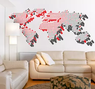 Naklejka geometryczna mapa świata - TenStickers