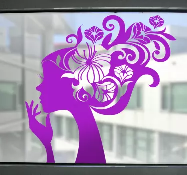 Naklejka głowa w kwiatach - TenStickers