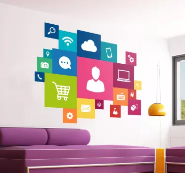 Naklejka ikony multimedia - TenStickers