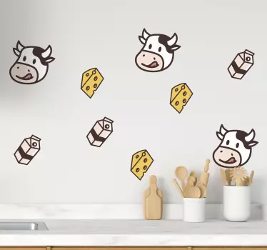 Naklejka krówka i mleko - TenStickers