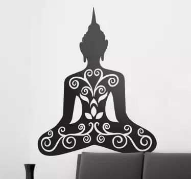 Naklejka kwiatowa Budda - TenStickers