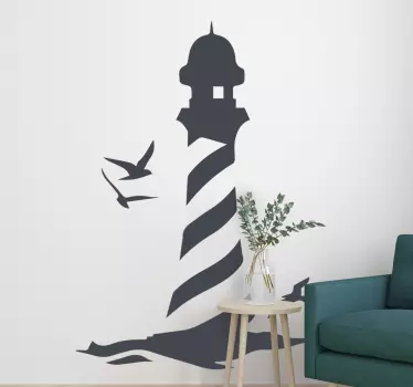 Naklejki na ścianę do salonu latarnia morska - TenStickers