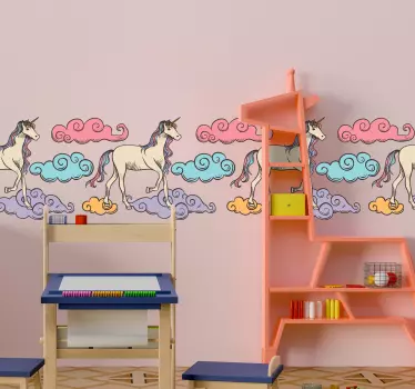 Naklejka listwa pełna jednorożców - TenStickers