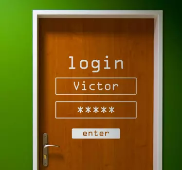 Naklejka na drzwi login + imię Twojego dziecka - TenStickers